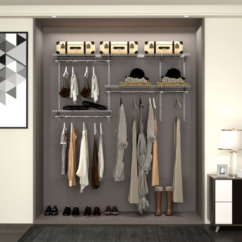 Rebrilliant Custom Closet Organizer Kit 3 To 5 Ft Wallmounted Closet